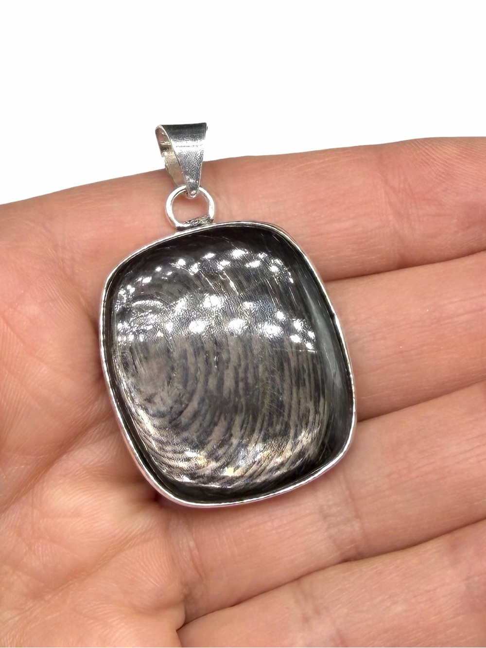 Hypersthene Necklace Pendant 925 Sterling Silver Overlay